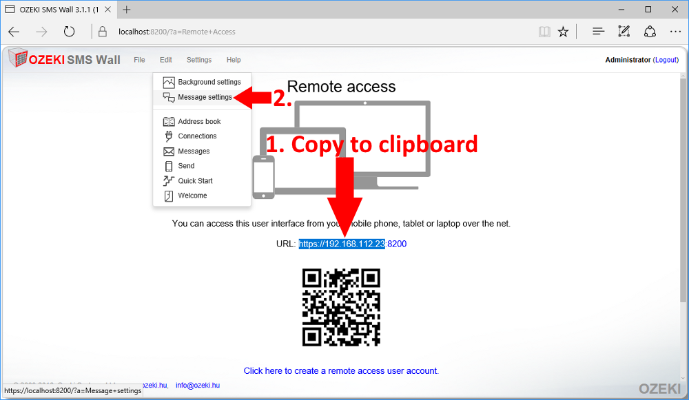 copying ip address to clipboard