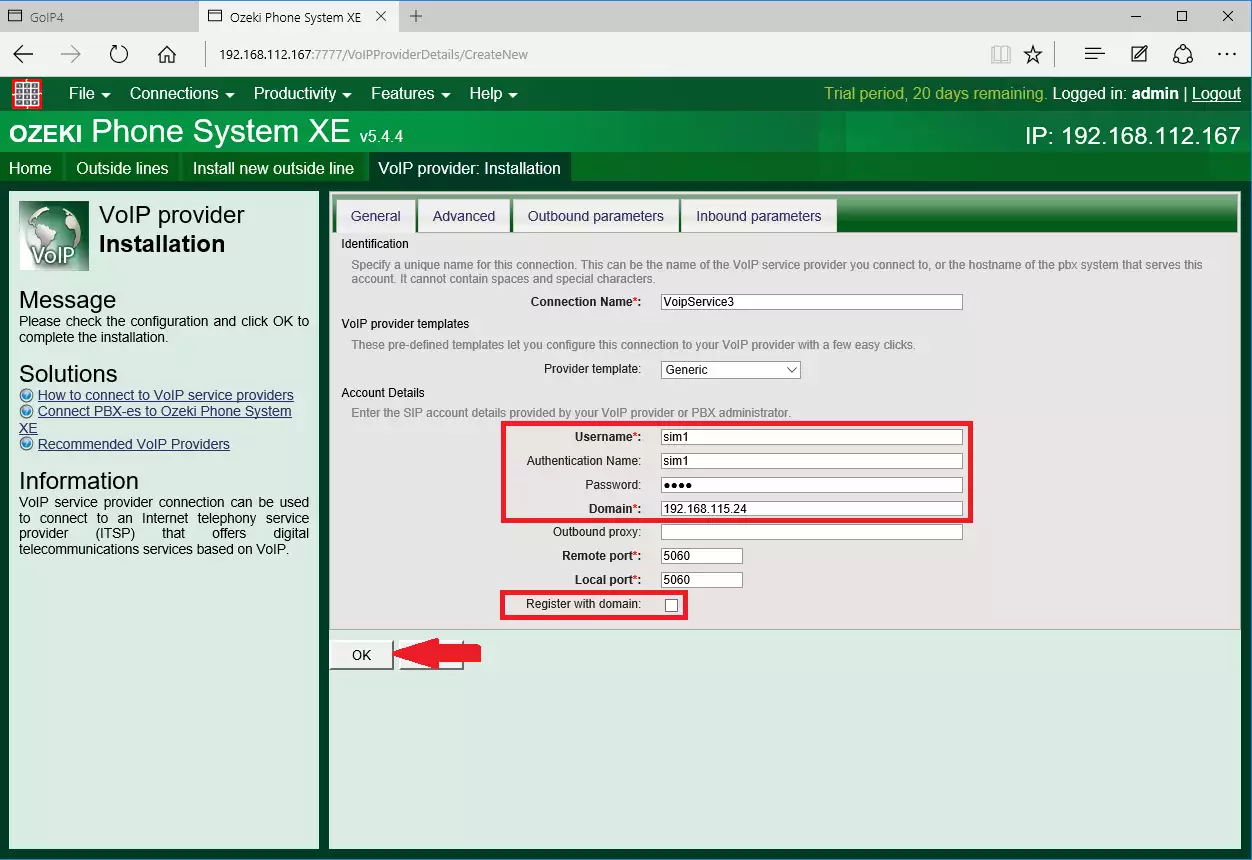 provide trunk data for sim 1