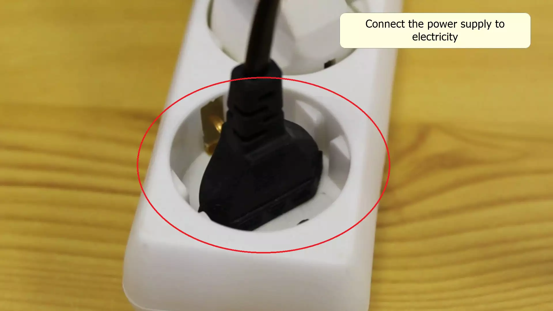 power supply being connected to mains connector