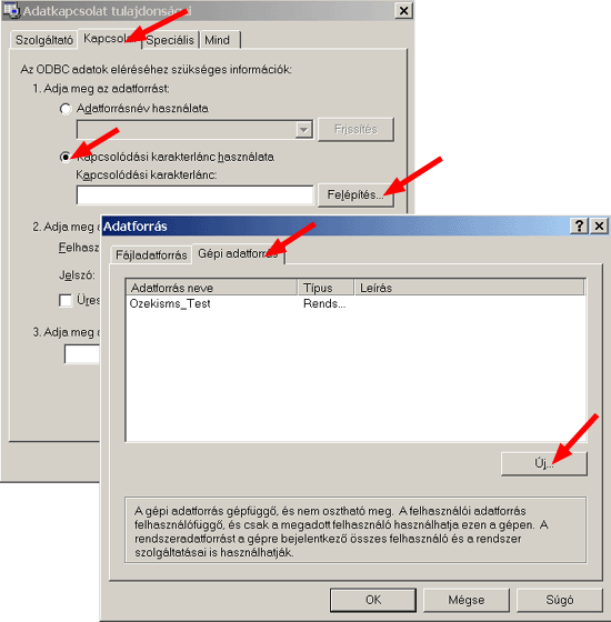 how to set the properites of the database connection