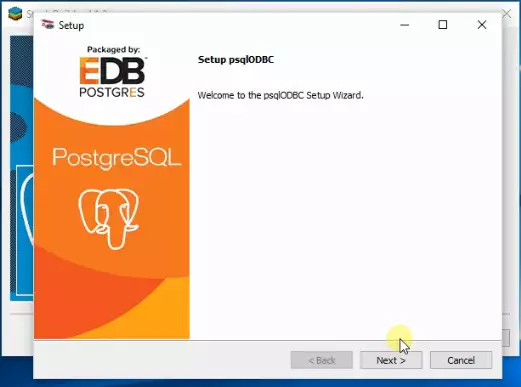 start installler of psqlodbc