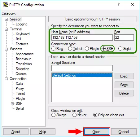 ssh connection to port 22