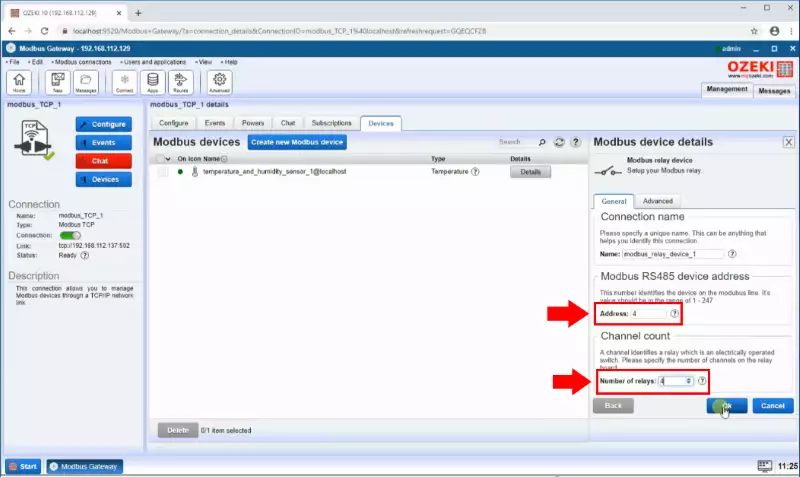 configure relay device settings