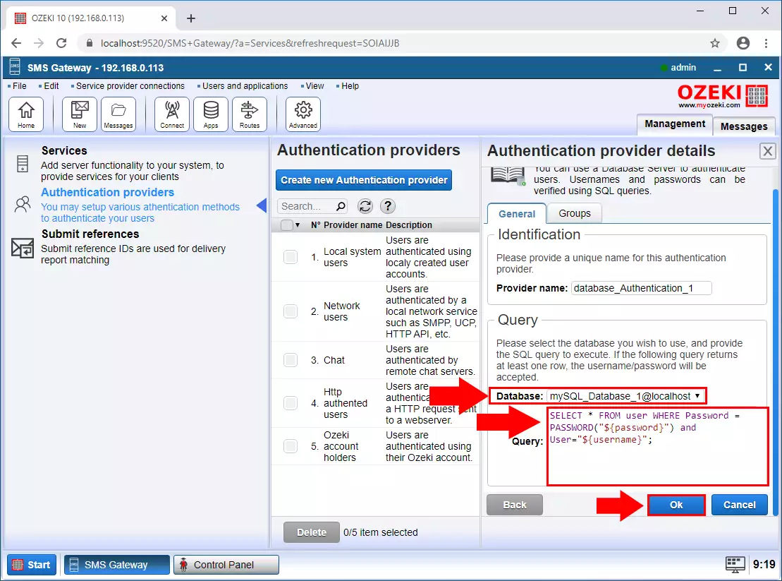 specify sql query