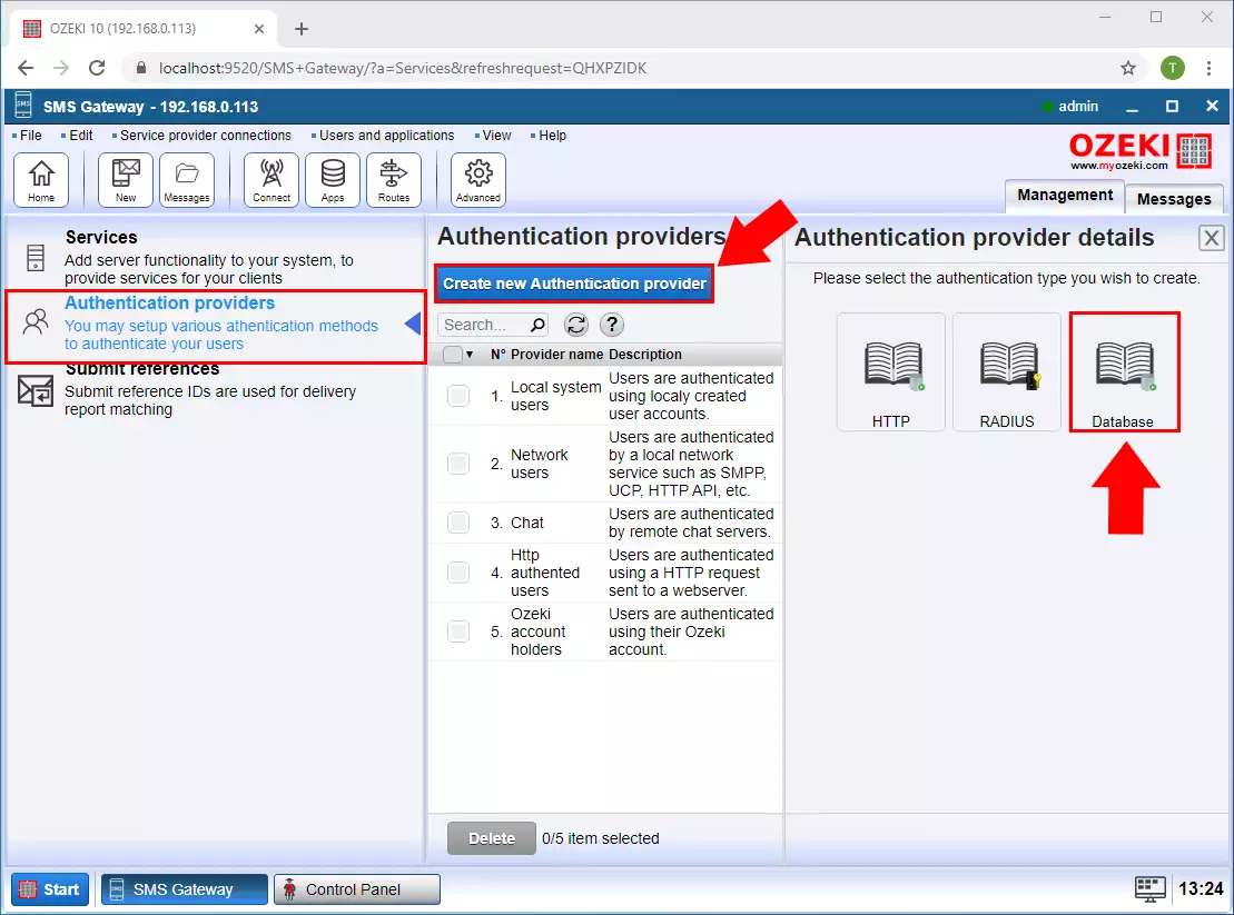 create new authentication provider