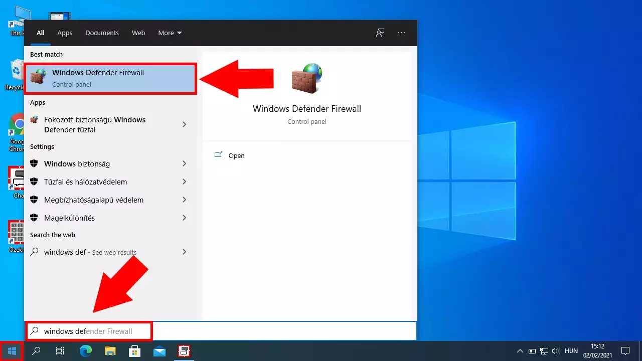 search windows defender