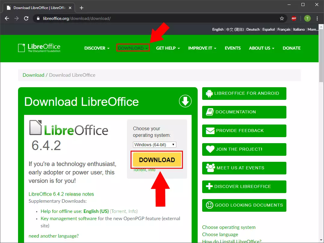 download libreoffice